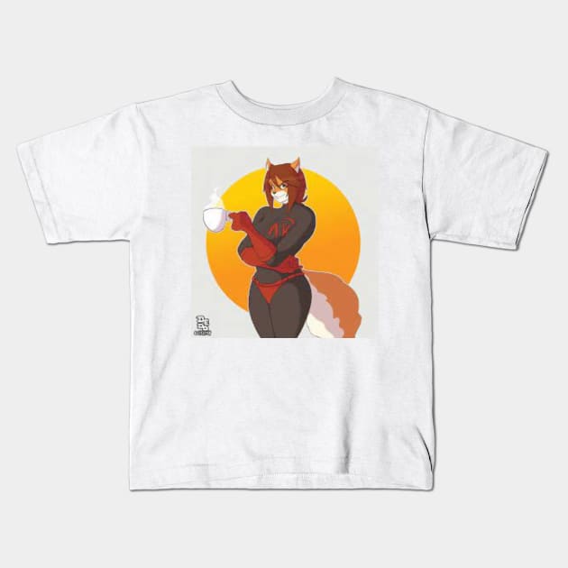 AK Girl Coffee Break (Art by Dedoarts) Kids T-Shirt by Reynard City